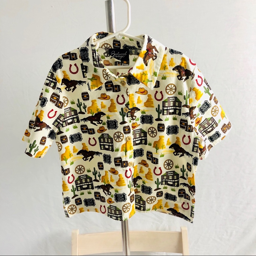Reclaimed Vintage Boys Sz 8 Wild West Retro Shirt